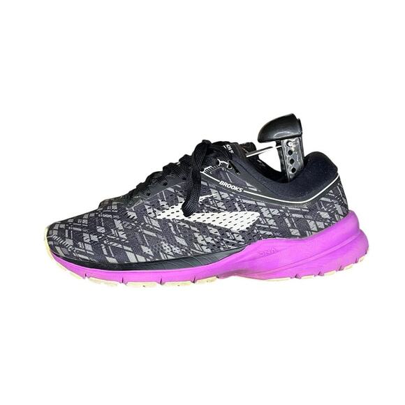 ***SOLD*** Brooks Launch 5 Black Purple 1202661B090 Running Sneaker Shoes 8.5 - Picture 1 of 6